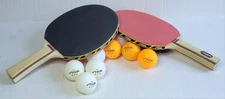 Lot Of 2 Stiga Ping Pong Paddles Table Tennis Red & Black with 12 Balls - Clean
