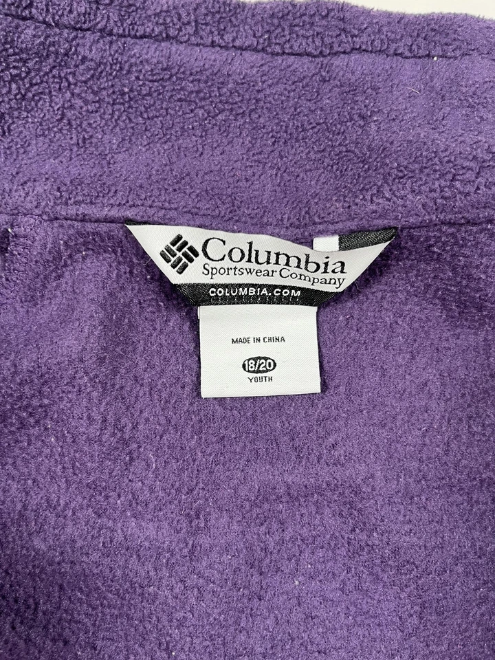 Columbia Jacket Youth 18/20 Purple Fleece Full Zip Pockets Outdoor Hiking Warm - Image 3 of 4