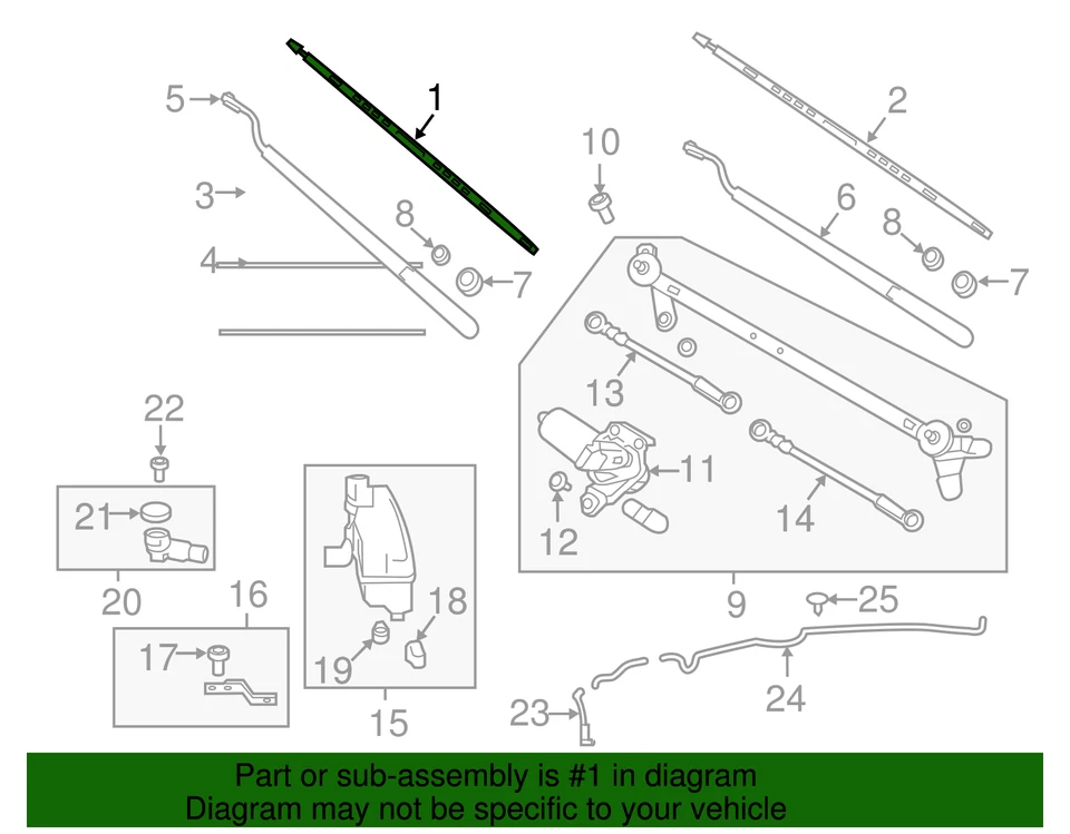 Genuine Nissan Value Advantage™ BLADE ASSY - WS WIPER B889U-HS21J — 第 2/3 张图片