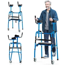 Versatile Rolling Walker All Terrain Stand-Assist Walker w/ 2 Premium Wheels