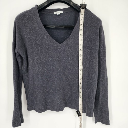 James Perse Sweater Women's Size 2 Medium Gray Long Sleeve V-Neck Pullover READ - Picture 4 of 9