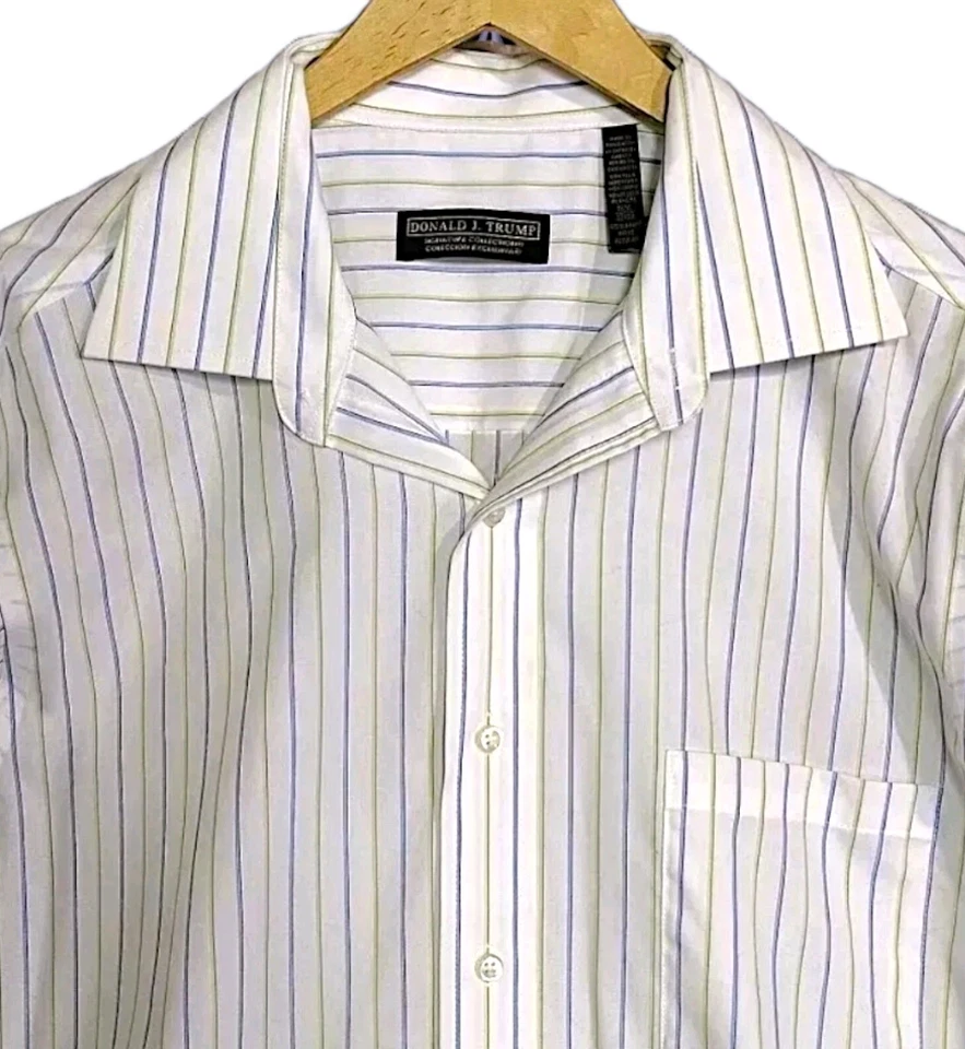 Camisa de vestir vintage a rayas de la colección Donald Trump Signature talla 16,5 32/33  Foto 2 de 4