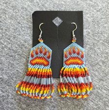 Prison Native-made Bear Paw Beaded Dangle/Dro...