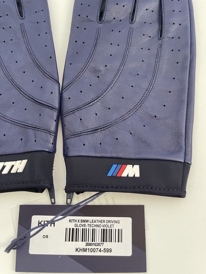 KITH for BMW Moto Leather Driving Gloves Techno Violet purple | eBay