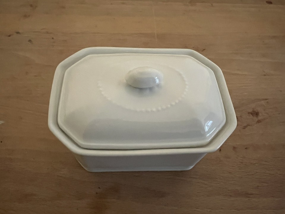 APILCO FRENCH PORCELAIN TERRINE /BUTTER DISH WITH LID + FREE SHIPPING