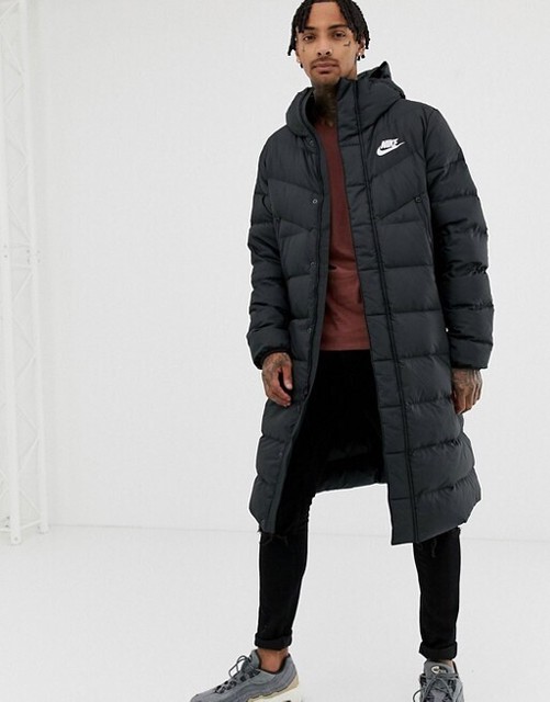 Nike NSW Down Fill Parka Jacket Mens AA8853-010 Black Padded Puffer