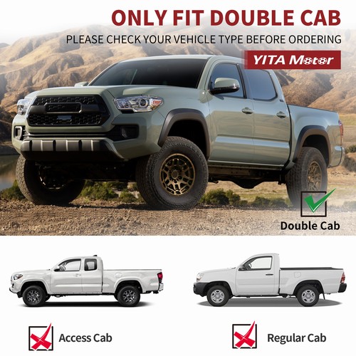 For 2005-2023 Toyota Tacoma Double Cab 6" Side Step Running Board Nerf Bars - Picture 2 of 21