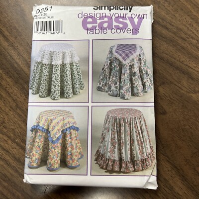Round Table Covers Patterns Simplicity Design Your Own Easy Table Covers Sewing Pattern 9251 UNCUT ...