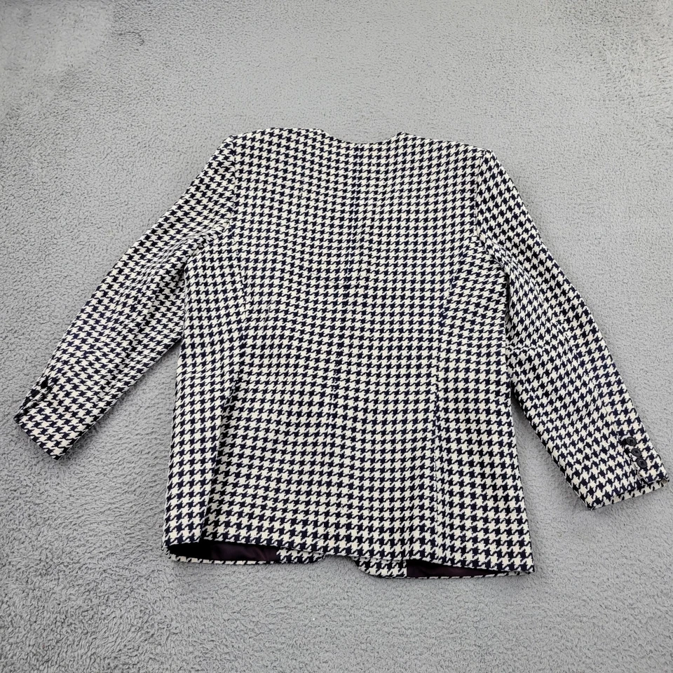 Talbots Blazer женский 16 белый шелк гончая открытые передние карманы с длинным рукавом - Изображение 2 из 4