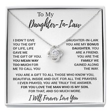 To My Daughter-In-Law Necklace, Gift For Daughter In Law, Daughter In Law Gift