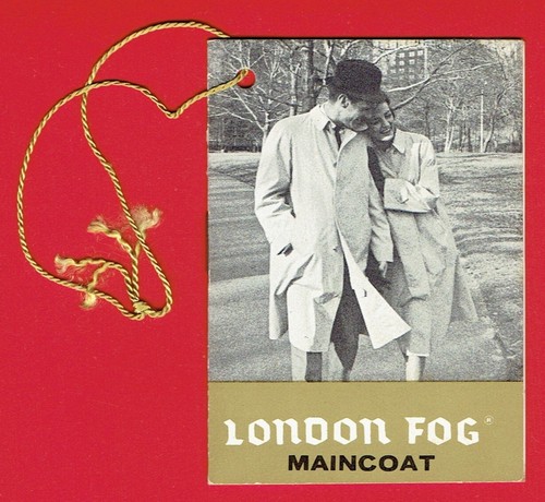 c1964 London Fog Maincoat Hang Tag livret instructions d'entretien avec ficelle d'origine - Photo 2/6