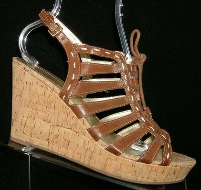 guess lace up wedges