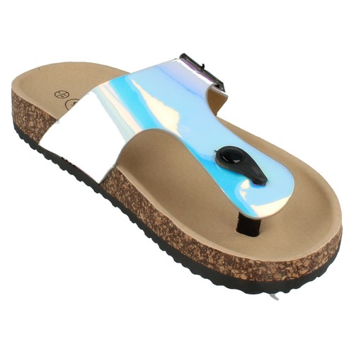 Damen-Slipper F0R0226 Hologramm Zehensteg von Spot On £14,99 - Bild 8 von 19