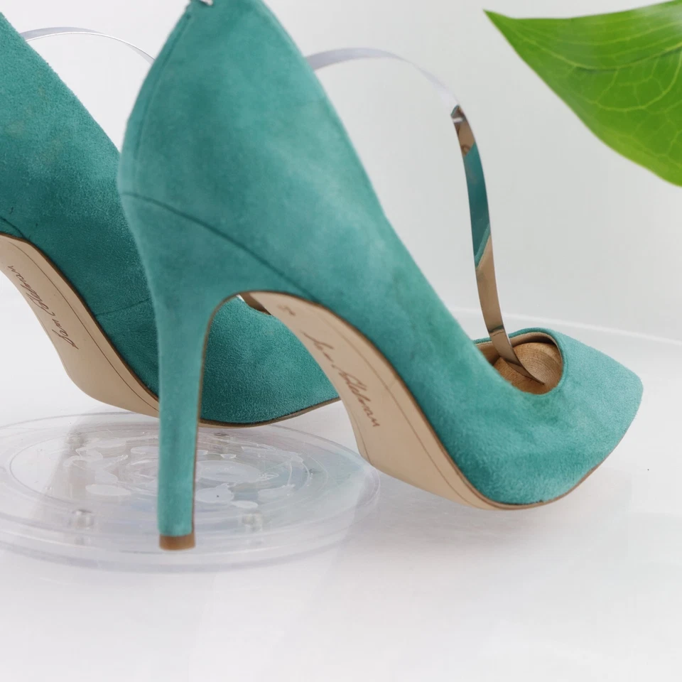 Sam Edelman Womens Hazel Pump Size 8.5 Teal Suede Pointed High Heel Dress Shoe - Image 4 of 4