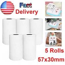 57x30mm Self Adhesive Thermal Paper 5 Rolls for Mini Bluetooth Pocket Printer US