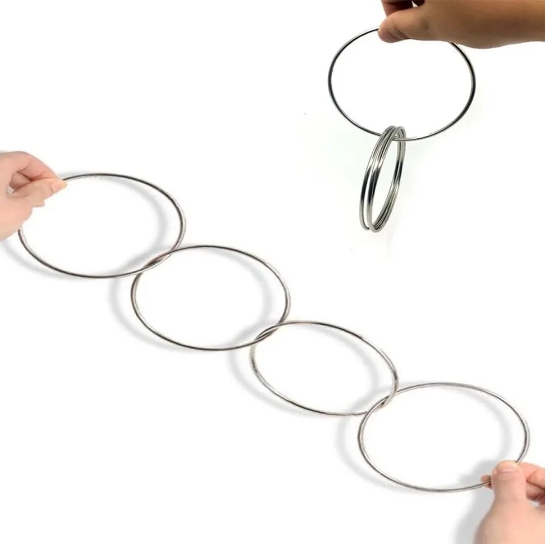 Magic Trick 4 Chinese Linking Rings Metal Ring Link Street