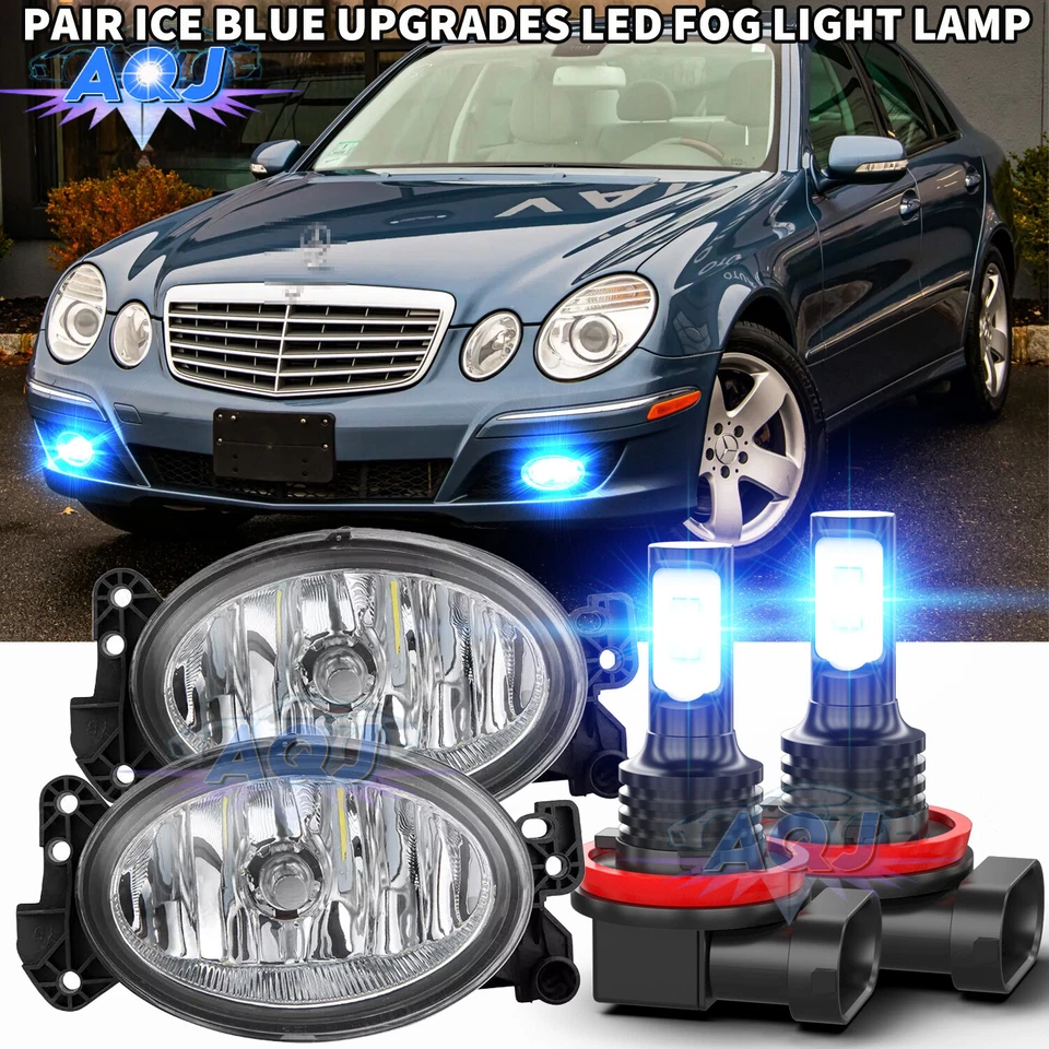 Pair of Front blue LED Fog Driving Lamp Light For Mercedes Benz CLK E ML Class - Изображение 3 из 4