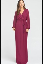 Show Me Your Mumu Lady Long Sleeve Wrap Dress merlot  Size Small