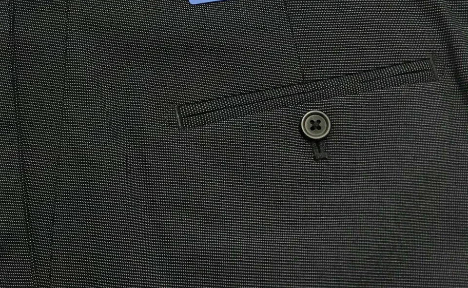 KIRKLAND SIGNATURE MEN'S NON-IRON COMFORT PANTS ( BLACK PIN DOT 33W x 34L)NWT - Image 2 of 3