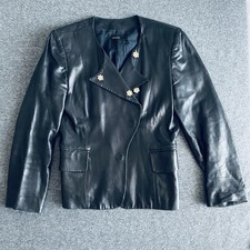 Joseph Ladies Leather Biker Jacket Black Lambskin Fitted Bikercore 36" Italy