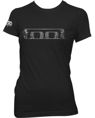 Tool Eyes Logo schwarzes Damen tailliertes T-Shirt OFFICIAL