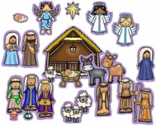 Nativity Birth of Jesus Felt Figures For Flannel Board Stories Christmas Bible