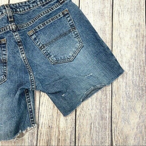 Pantalones Cortos de Jean Arizona Distressed Azul Alterado Denim Corte Talla 7 - Imagen 7 de 8