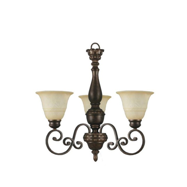 Carina 3-Light Aged Bronze Chandelier