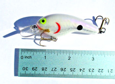 1ct SHALLOW CRANKBAIT 3" Balsa Wood FlatBait 3/8oz Bass Lure LAV GRAY SILVER
