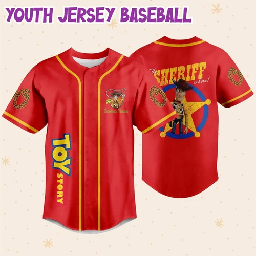 Personalize Toy Story Woody Sherif Baseball Jersey