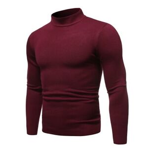 Men's Knitwear Pullover Jumper Long sleeve Sweaters Mock Neck Winter Fgg66