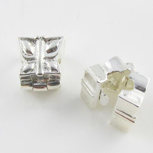 Silver Plate Butterfly Stopper Clip fit European Bracelets - Picture 1 of 1