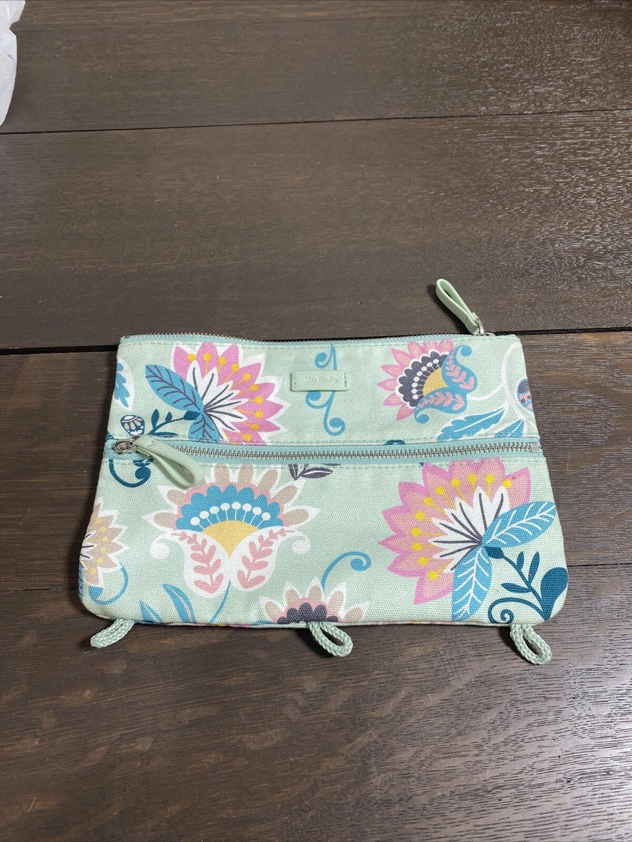 Vera Bradley 3-Ring Binder Pencil Pouch Light Green Floral Laminated Cotton  | eBay
