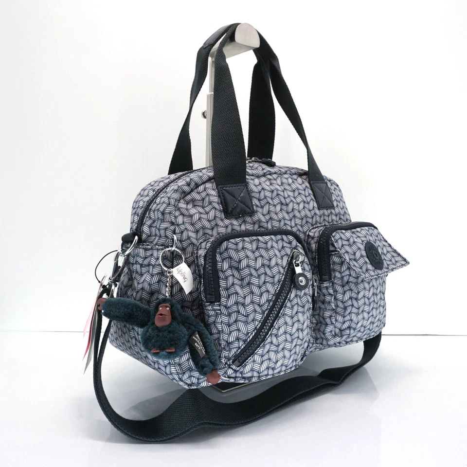 Kipling Defea Large Satchel Schultertasche Handtasche KI5241 Polyester Groovy Vines Navy - Bild 2 von 4