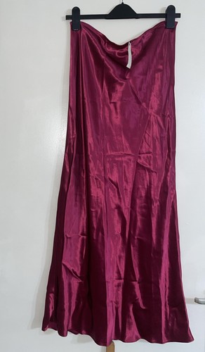 Anthropologie – Maxi-Schlupfrock Satin himbeerrosa Größe Uk12