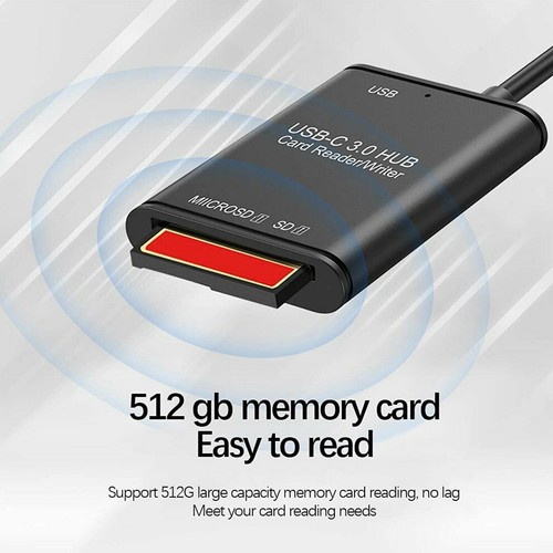 Portable USB 3.0 Type C To SD/TF Card Reader Adapter USB C 3 in 1 Hub Converter - Picture 11 of 12