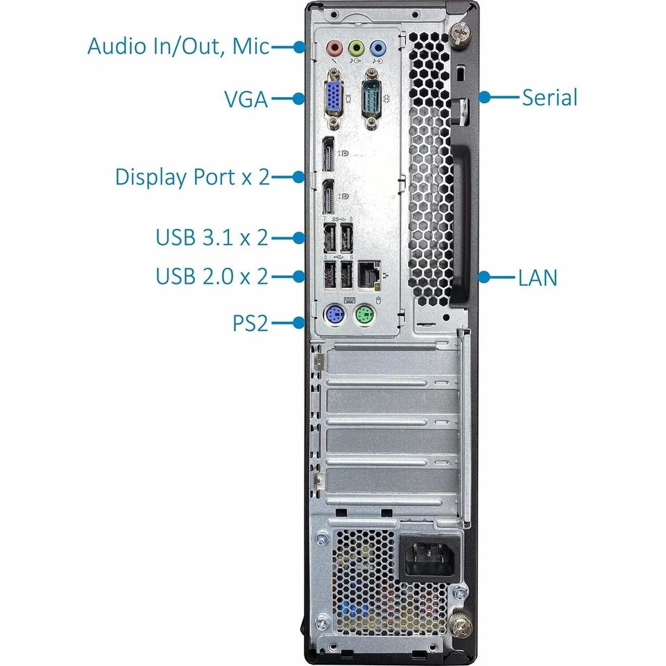 Lenovo M910 SFF Intel i7-6700 7th Gen 64GB RAM 1TB SSD Wi-Fi Enabled Desktop PC - Image 4 of 4