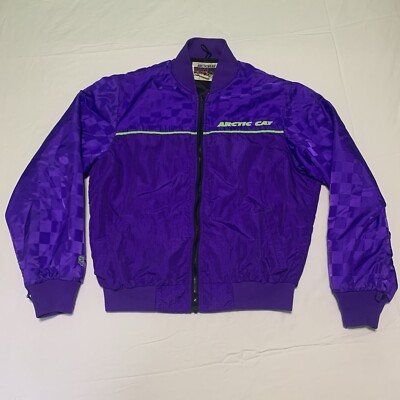 Vintage Arctic Cat Arcticwear Jacket - Men s Large - Purple Blue , Nade In USA.