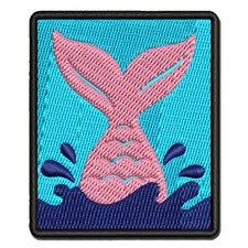 Mermaid Tail Multi-Color Embroidered Iron-On Patch Applique