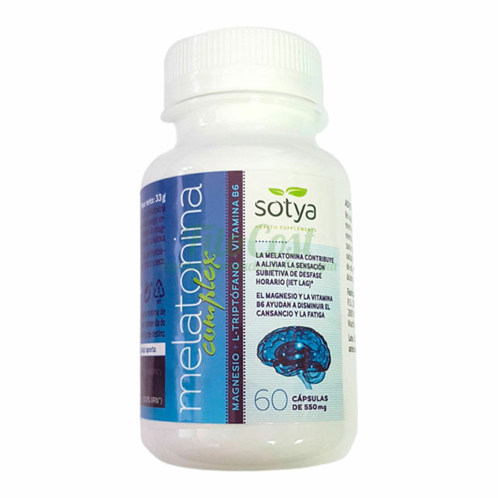 Melatonina Complex - 60 Capsulas 550Mg - Con Magnesio Triptofano Y Vit B6