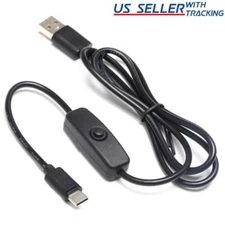 3A USB Type C Cable with ON/OFF Switch Power Button Raspberry Pi Phone Charging