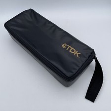 Vintage TDK 15 Cassette Tape Leather Storage Holder Soft Carrying Case 1990s