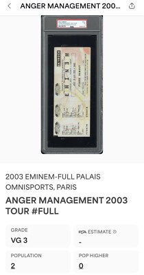 EMINEM “ANGER MANAGEMENT 2003”TOUR CONCERT FULL TICKET 6/19/2003 EMINEM “ANGER MANAGEMENT 2003”TOUR CONCERT FULL TICKET 6/19/2003
