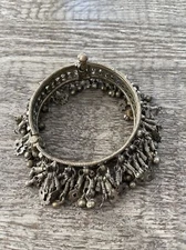 Vintage Rajasthan India Old Tribal Bells Bracelet Belly Dance Bronze