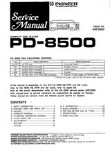 Servizio Manuale di Istruzioni per Pioneer PD-8500