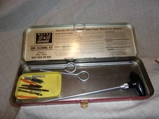 Vtg Wards Hawthorne Rifle Cleaning Parts Metal Box Pieces Remington Instructions
