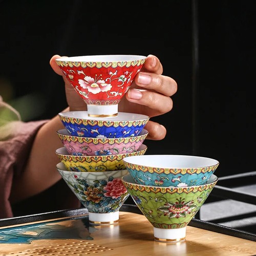 Jingdezhen Ceramic Teacup Hand Painted Phnom Penh Tea Cup Handmade Tea Set - Picture 5 of 14