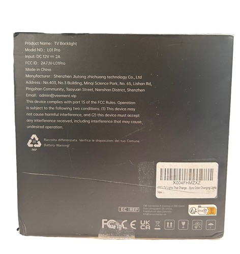 FFJ TV Lights That Change W/ TV 18ft Cuttable TV LED Backlight for 75-85" TV - Picture 2 of 2