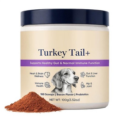 Puppy Lab Co Turkey Tail Mushroom for Dogs, Turkeytail Mushroom+Probiotics Powde