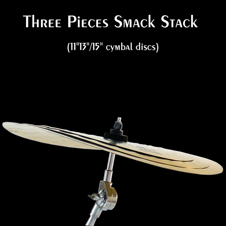 Clap Stack Cymbal, 3-Piece Cymbal Stack with Hammer Marks (11", 13", 15"), Smack - image 3 of 4